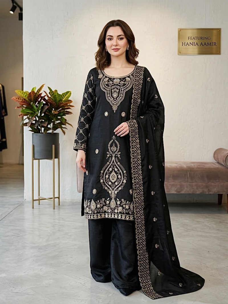 Sr 1727 Gmy Choo Silk With Embroidery Beads Work Sharara Suits